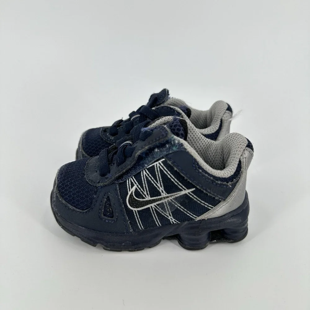 Y2K Nike Shox Turbo Sneakers Size 3C Blue Baby Toddler 2010 Cool Kid Streetwear